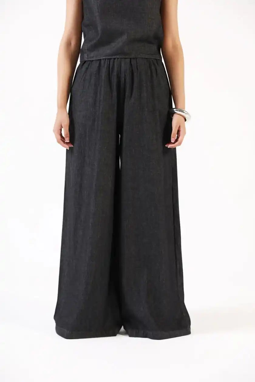 DENIM MEGA WIDE LEG TROUSERS - Shanakht