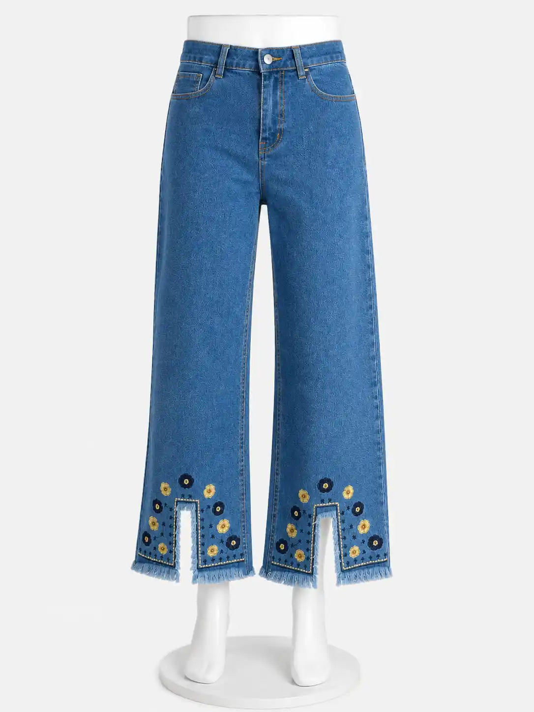 Front Embroidered Cut Jeans - Shanakht
