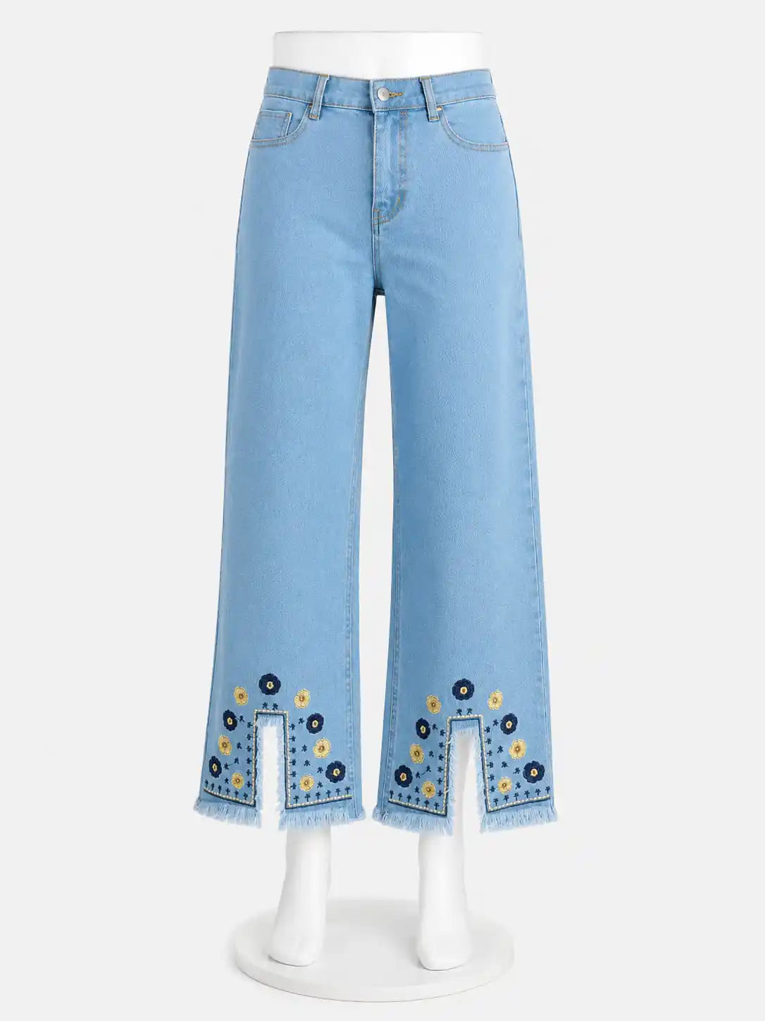 Front Embroidered Cut Jeans - Shanakht
