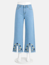 Front Embroidered Cut Jeans - Shanakht