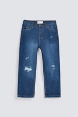 GIRLS MOM FIT RIPPED DENIM - Shanakht