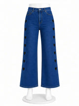 Wide Leg Heart Jeans - Shanakht