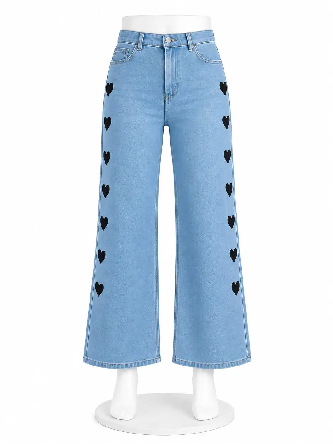 Wide Leg Heart Jeans - Shanakht